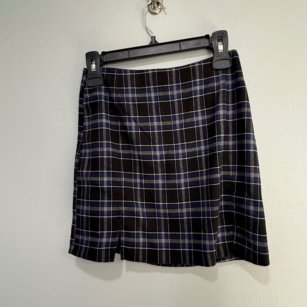 Eyeshadow Plaid Mini Skirt Blue Black Tan Women's Size‎ 3 academia